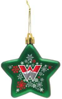 Western Shatter Resistant Star Ornament- Green