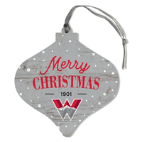 Western Christmas Card Bulb Shaped Ornament