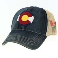 Colorado Mesh Trucker Cap- W Side - Denim