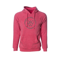 Western Neon Circle Deluxe Hoodie- Pomegranate Htr